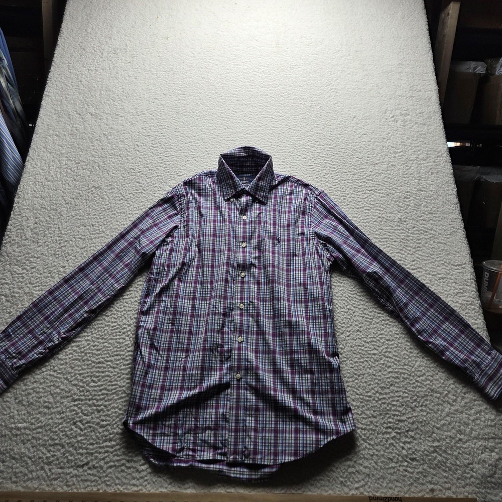 Ralph Lauren Shirt Mens Medium Multicolor Plaid Long Sleeve Stretch Button-Down